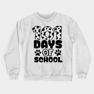 100 Days Of School Dog Boys Dalmatian Girls 100 Days Smarter Crewneck Sweatshirt